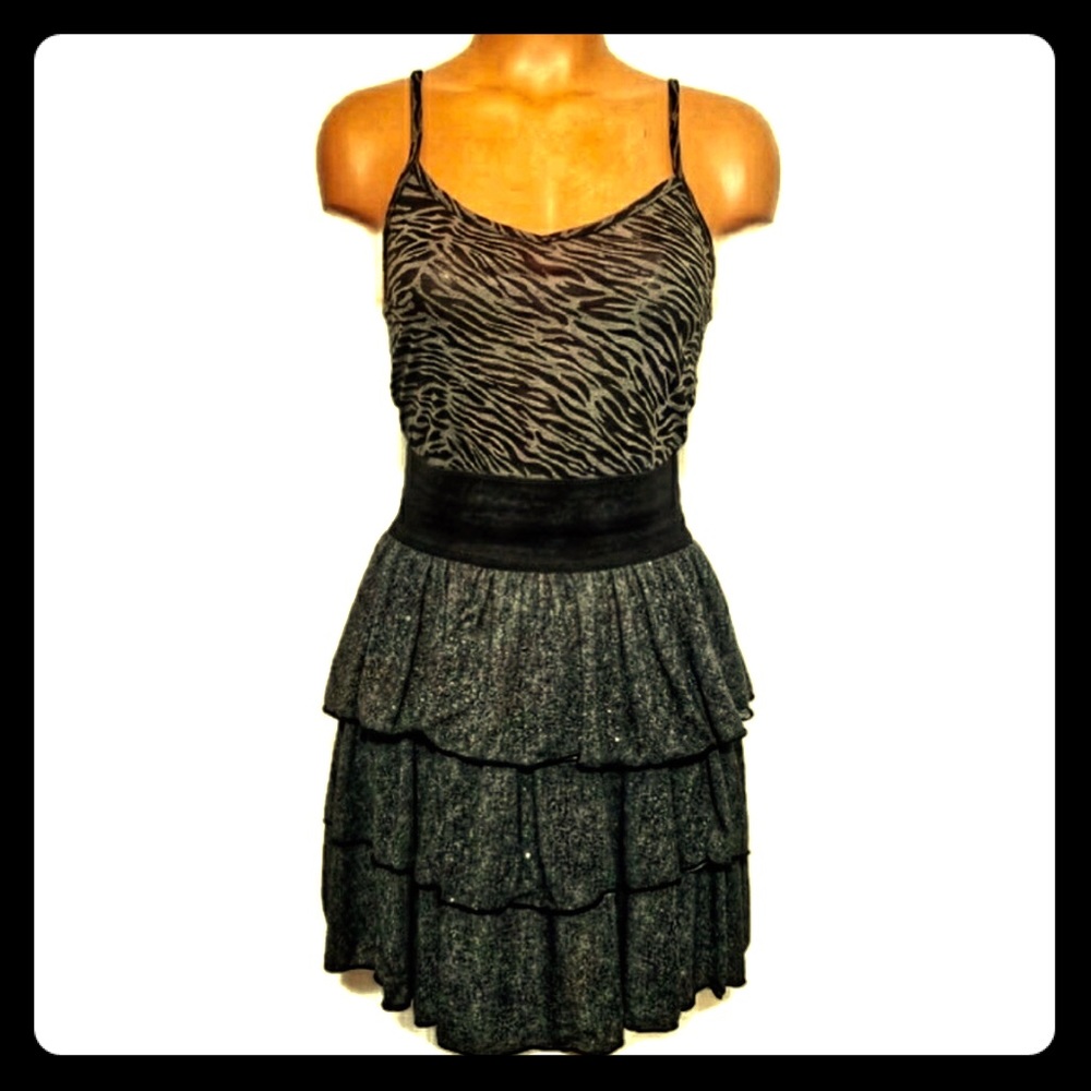 Black & Gray Sparkle Party Dress